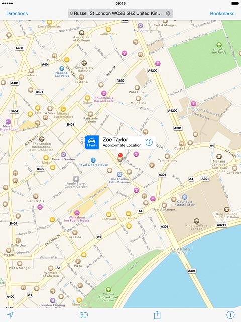 Press the start navigation icon.