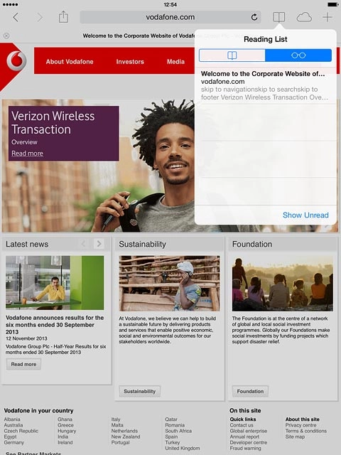 Press the required list.