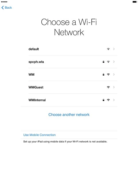 To activate your tablet using the mobile network:Press Use Mobile Connection.