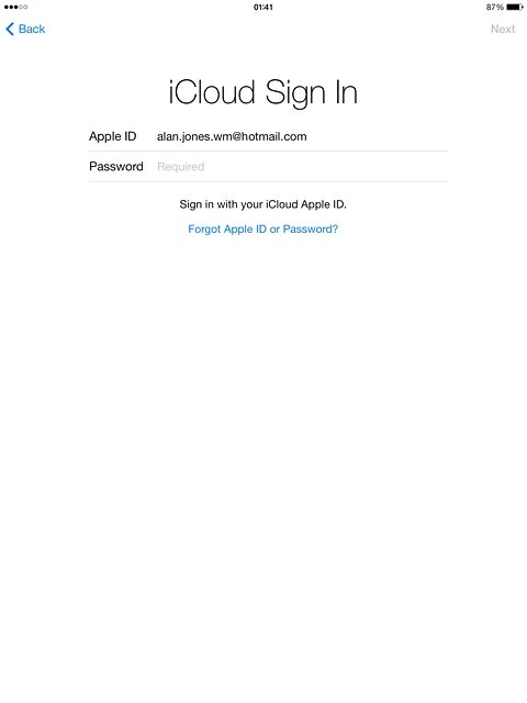 Press Password and key in the password for your Apple ID.