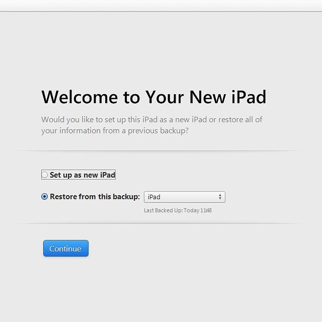 Click Restore from this backup.