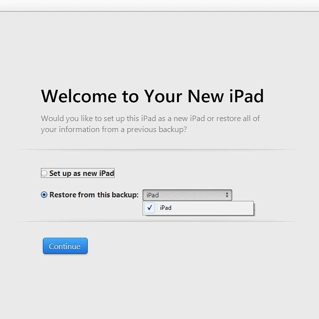 Click the required backup.