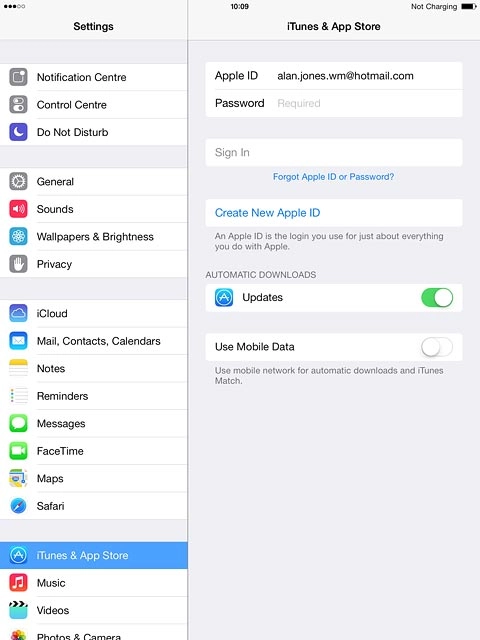 Press Password and key in the password for your Apple ID.
