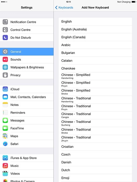Press the required language.