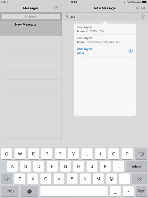 Key in the first letters of the required contact.Matching contacts are displayed.Press the required contact.