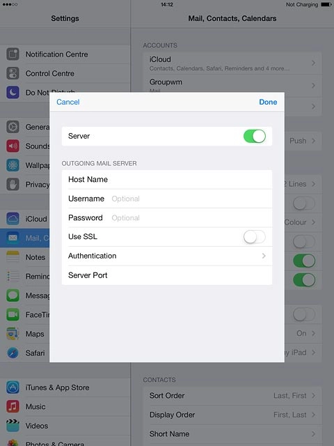 Press the indicator next to 