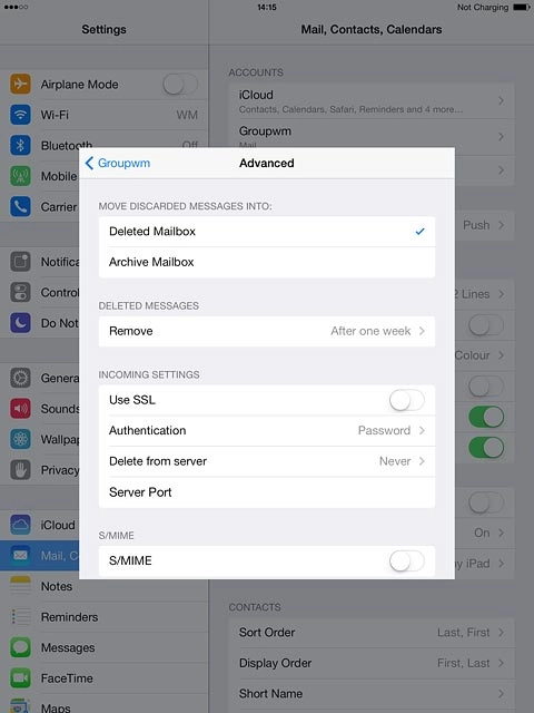 Press the indicator next to 