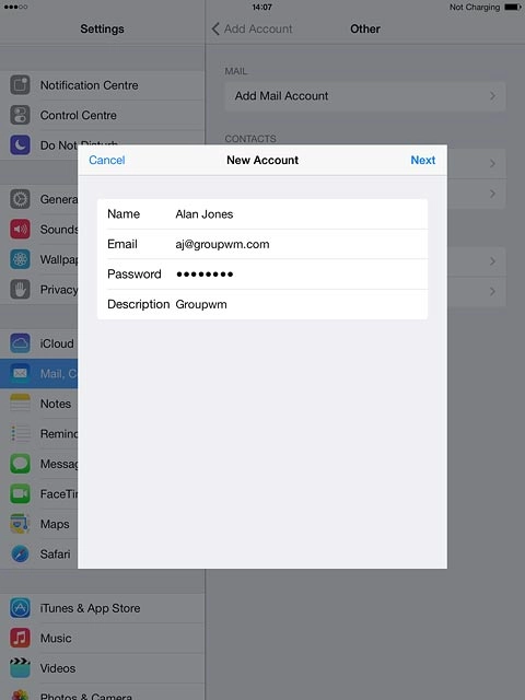 Press Description and key in the required name.
