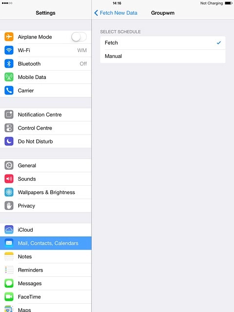 Press Fetch or Manual.