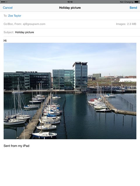Press Send when you've finished your email message.