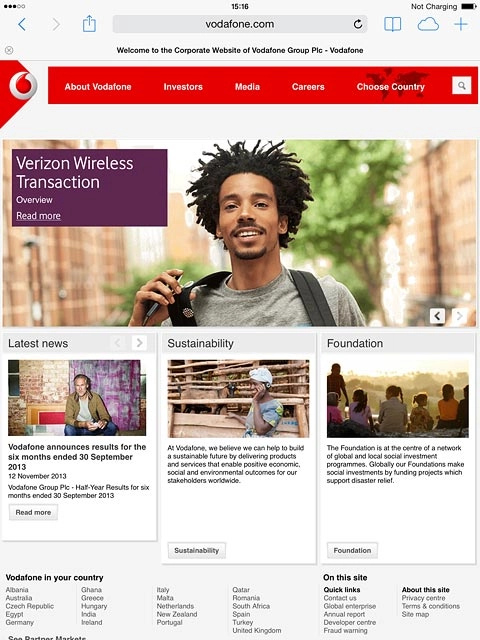 Press the menu icon.