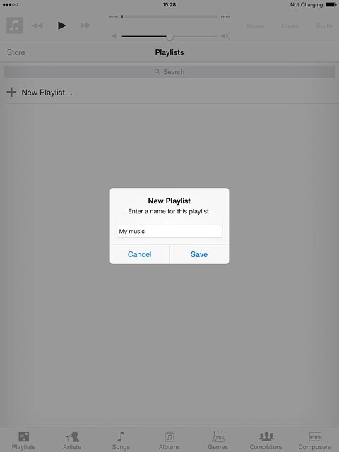 Key in a name for the playlist and press Save.