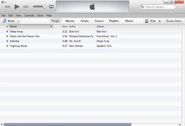 You need to add your files to the iTunes library.Click File.