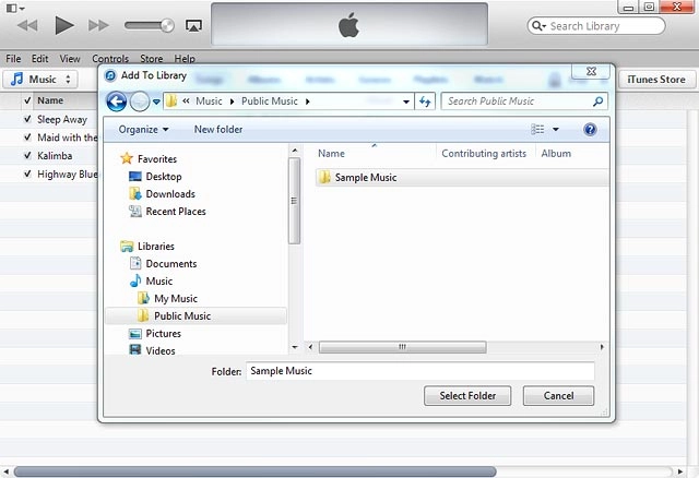 Go to the required folder in your computer's file system.