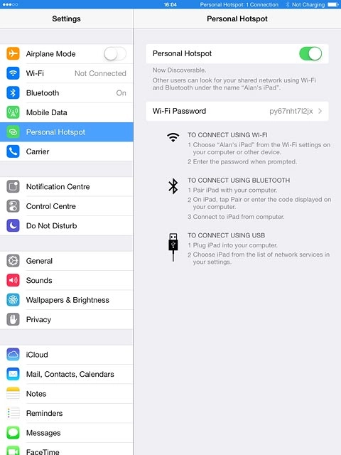 Press Wi-Fi Password.