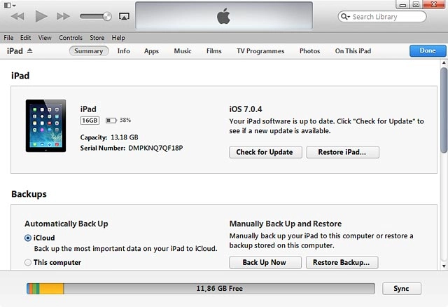 Click Check for Update.If a new software version is available, it's displayed.Follow the instructions on the screen to update the tablet software.