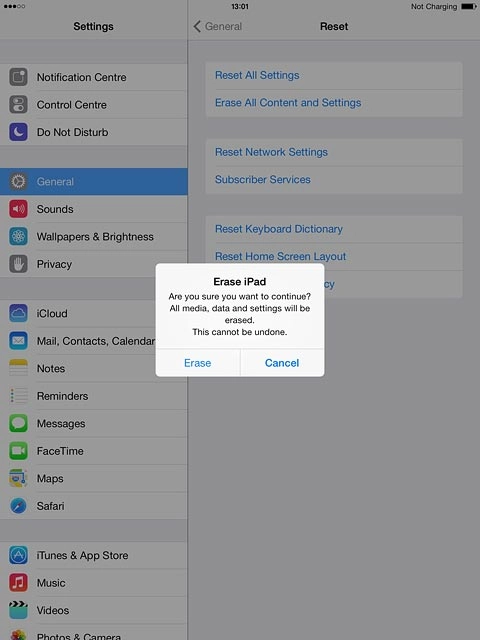 Press Erase to confirm.