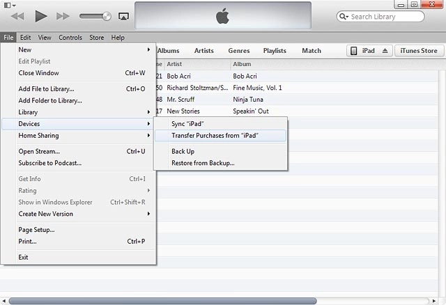 Click Transfer Purchases from .