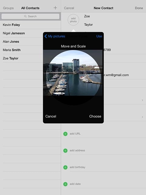 Drag the circle to the required position to select the required section.