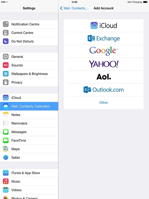 Press the required provider or Other.