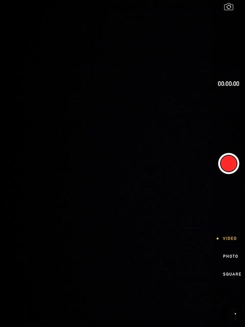 If the camera is turned on:Drag VIDEO downwards until the video recorder is activated.