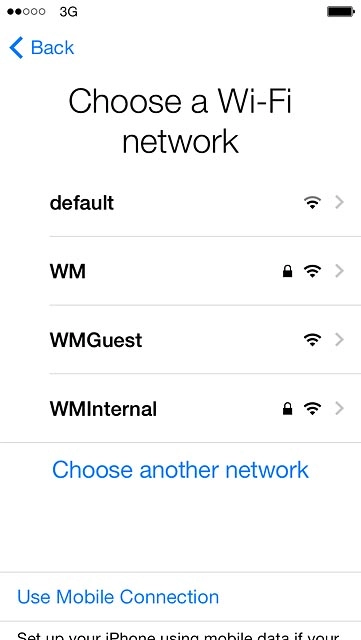 To activate your phone using the mobile network:Press Use Mobile Connection.