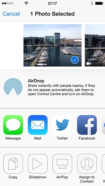 Press AirDrop until the function is turned on.