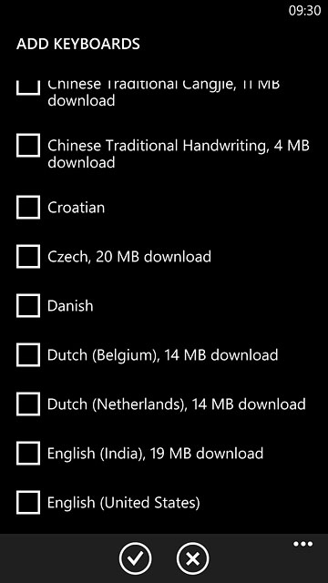 Press the required language to add it.