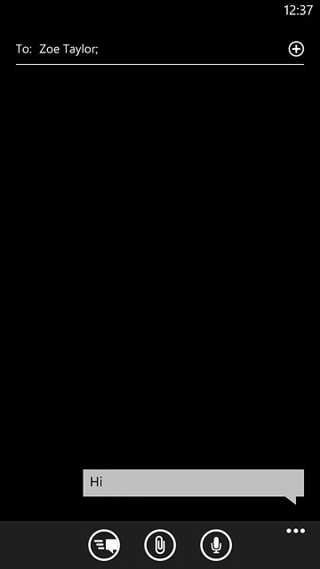 Press the send icon when you've written your text message.