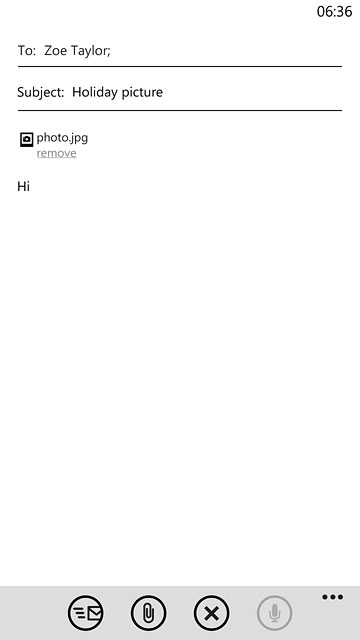 Press the send icon when you've finished your email message.