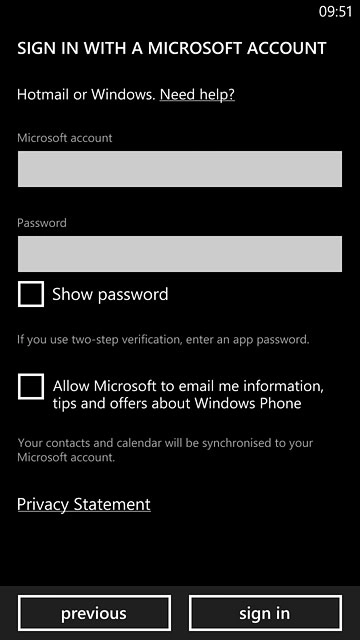 Press sign in.Follow the instructions on the display to end the activation.