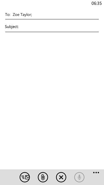 Press Subject and key in a subject for the email message.