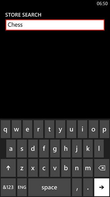 Key in the name of the required app and press arrow right.
