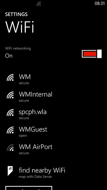 A list of Wi-Fi networks within range is displayed.Press the required Wi-Fi network.