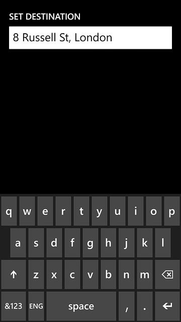 Key in the required destination and press enter.A list of destinations found is displayed.