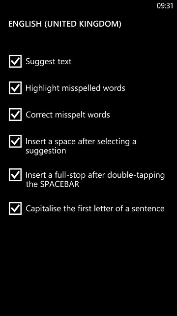 Press Suggest text until the display tells you that the function is turned on.