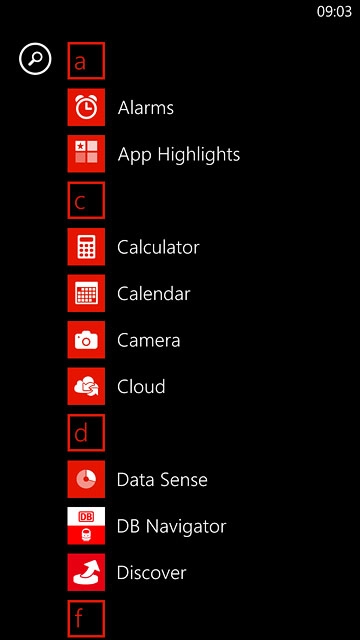 Slide your finger left across the display to open the main menu.Press Data Sense.