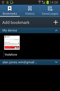 Press the required bookmark.