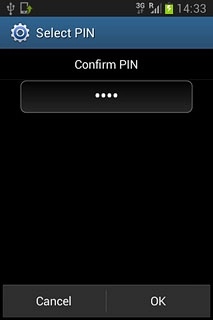 Key in the phone lock code again and press OK.