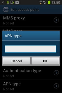 Key in default and press OK.