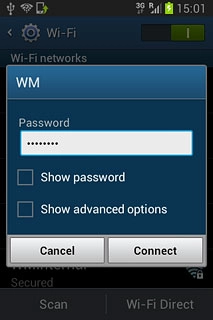Follow the instructions on the display to select security settings, if required.Press Connect.