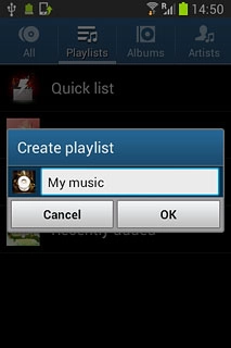 Key in a name for the playlist and press OK.