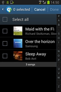 Press the required audio files to select them.