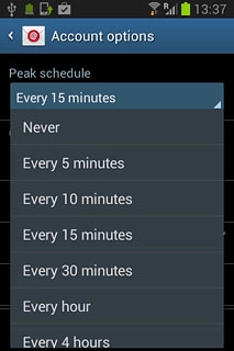 Press Never or the required period.