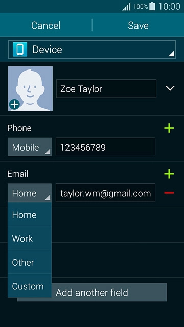 Press the required email type.