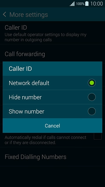 Press Hide number or Show number.