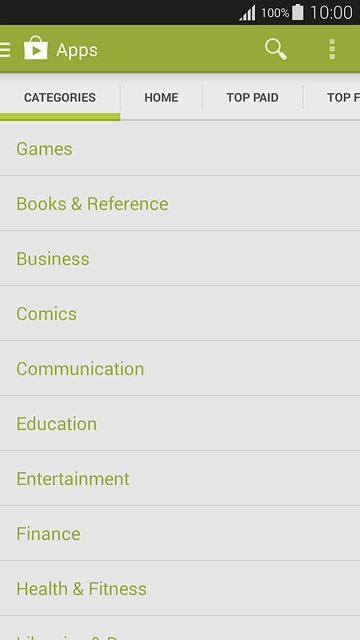 Press CATEGORIES.Go to the required category.