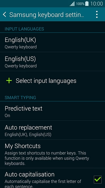 Press Predictive text.