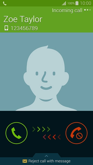 Press and drag the accept call icon right.