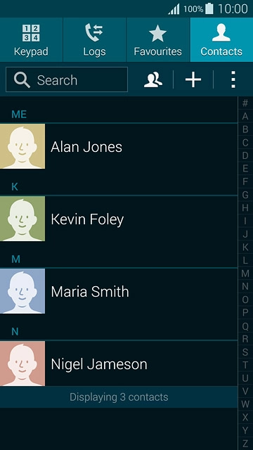Press the new contact icon.
